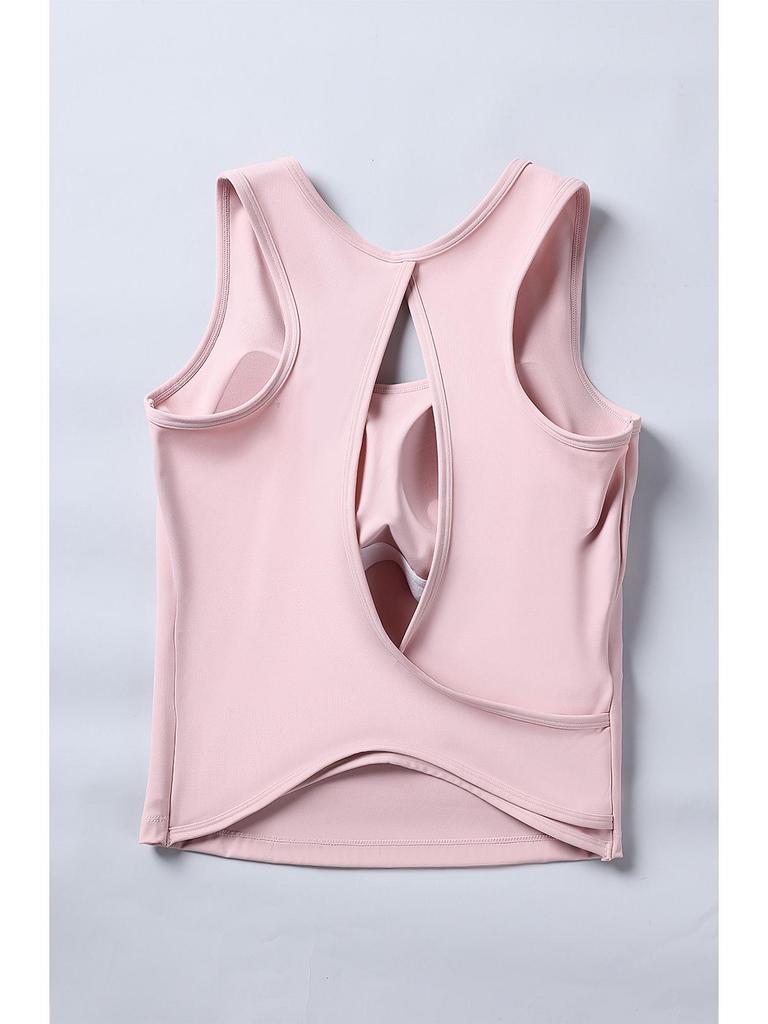 Hollow Back Yoga Top with Built-in Bra BX307