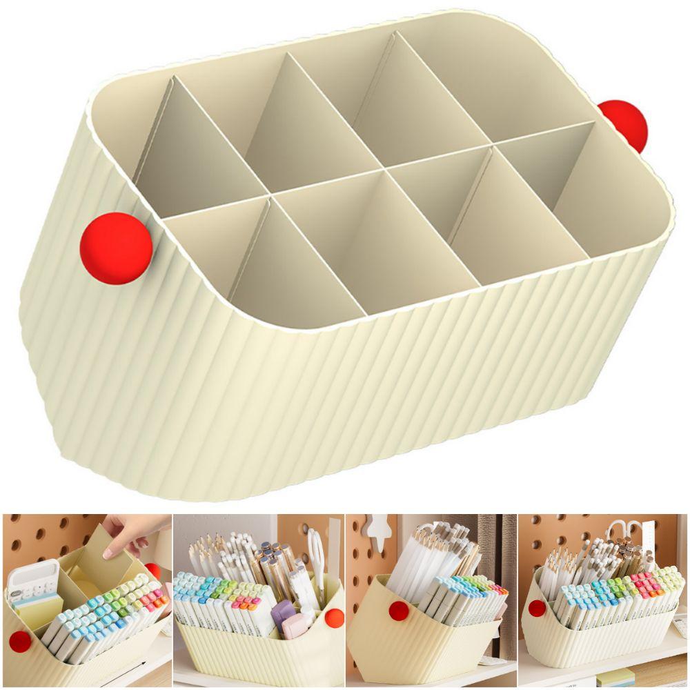 Beige Dopamine Storage Box Plastic Sorting Box Cute Storage Basket Cosmetics Storage