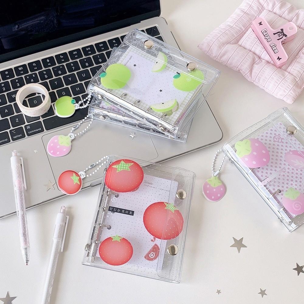 Fruit Print Binder Journal Clear Loose Leaf Planner Kawaii M5 Binder Notebook  Stationery Gift