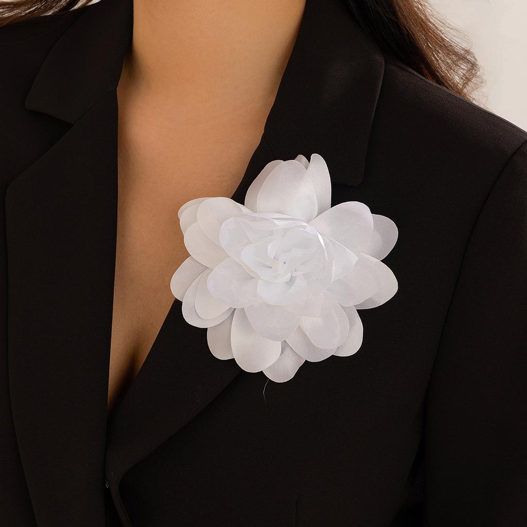 Exaggerated fabric flower brooch flower pin sweet duck bill clip pin dual purpose rose brooch