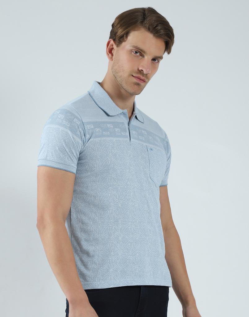 Monte Carlo Mens Self Design Collar Neck T-Shirt