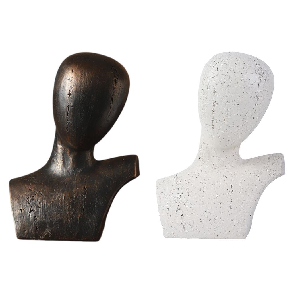 Bust Sculpture Table Centerpieces Head Resin Statue Abstract Human Figurine for Drawer Housewarming Study Room Office Studio