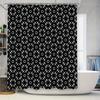 Modern Black White X Pattern Shower Curtain Waterproof Fabric for Bathroom Decoration 72x84 Inches