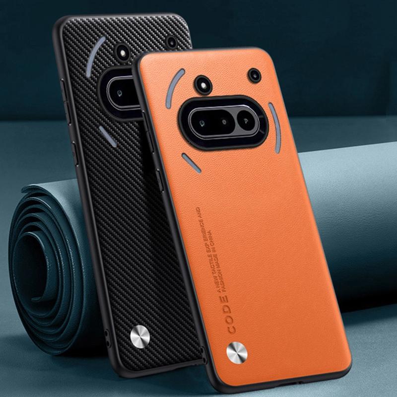 

Luxury PU Leather Case For Nothing Phone 3A Back Cover Matte Silicone Full Protection Phone Case For Nothing Phone3A 5G Coque Nothing Phone 3A матовий чорний колір