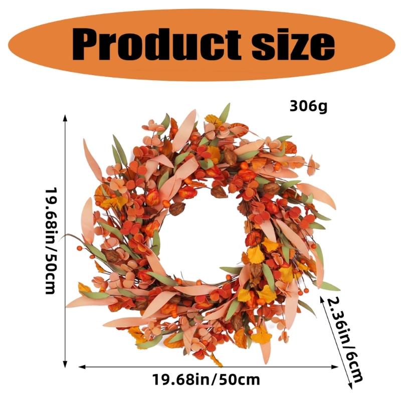 Handmade Wreath for Thanksgiving Celebration Garlands for Home and Office Decoration Harvest Festival Door Hanging
