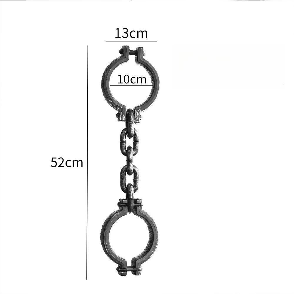 Festival Plays Costume Halloween Prop Handcuffs Cosplay Toy Anklets Black Plastic Shackle Chain Halloween Play Accessories