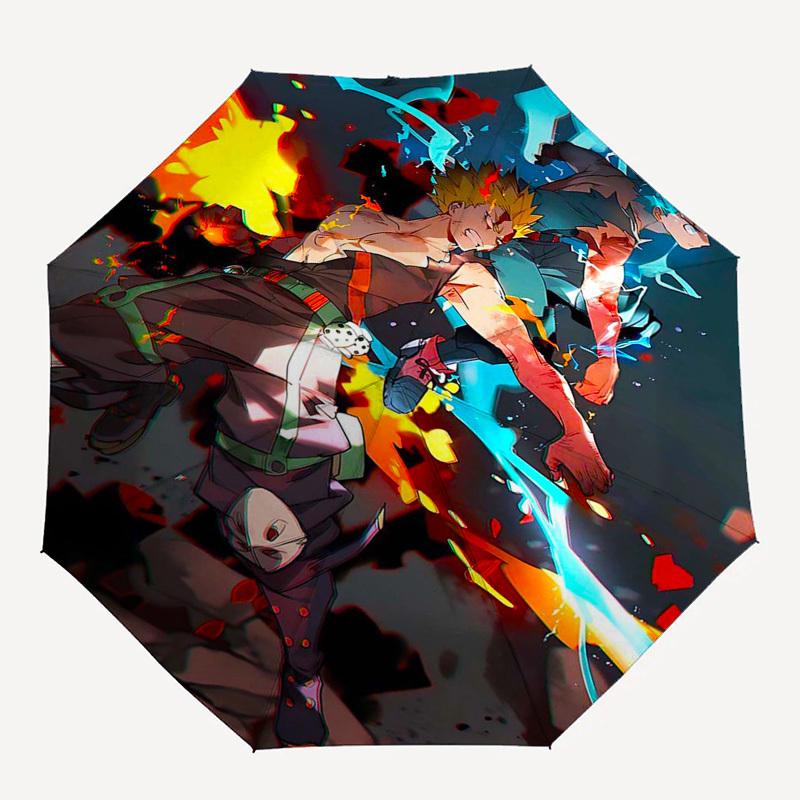 1pc My Hero Academia Boku No Hero Academia Outdoor Umbrella Automatic Opening/Closing Portable 3-Fold Design with 8 Bone Iron Frame Suitable for Fans,