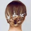 1Pair Wedding Bridal Bridesmaid Pearl Crystal Leaf Headpiece Hair Pin Hairpin Pearl Headwear Hairpin Ornaments Fashion Accessory