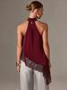 2026 European & American Women's Summer Satin Lace Halter Top