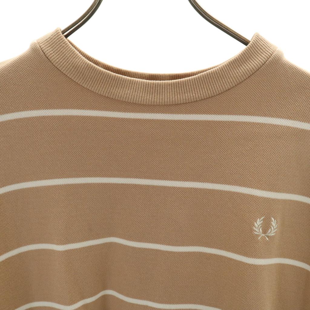 FRED PERRY BEAMS Beams special order Border Pattern Long sleeve Fawn trainer Men's Used