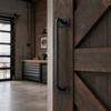 Heavy Carbon Steel Sliding Barn Door Handle Black Reinforced Heavy Duty Door Pull Metal Gate Handle Garages
