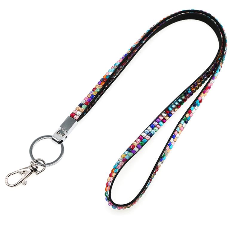 Strong Rhinestone Card Holder Lanyard with Advanced Tensile Durability for School Events and Office Staff