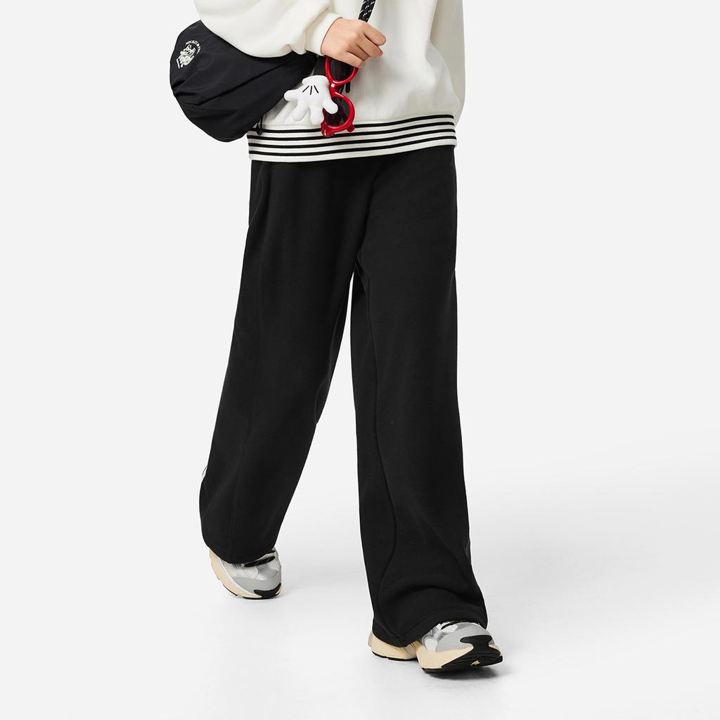 Li Ning Sports Lifestyle Series Letter Embroidery Brand Logo Sweatpants Knitted Sports Pants Women bottoms AKLVB48-2