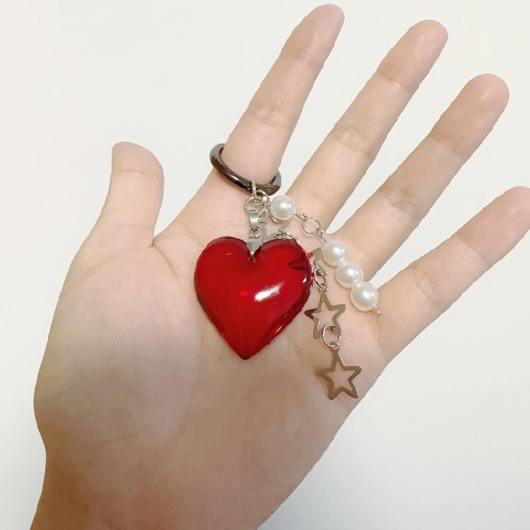 Elegant Heart Key Rings Bag Decoration Alloy Keychain Jewelry for Bags Car Keys