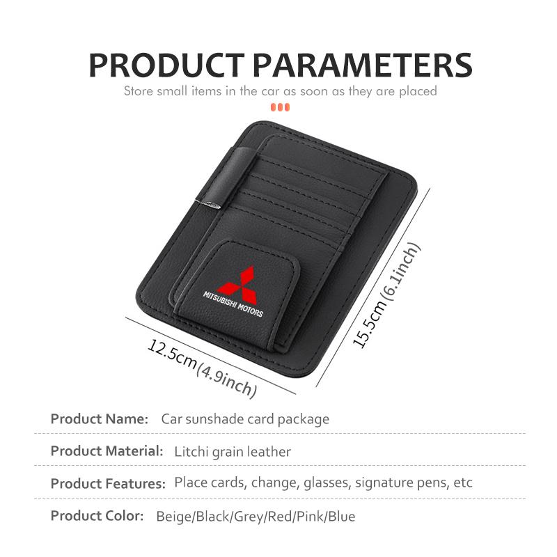 dnsh2 Car Sunglasses Holder Visor Pouch Bag Ticket Card Clip For Mitsubishi Outlander Lancer Eclipse Mirage Xpander Attrage