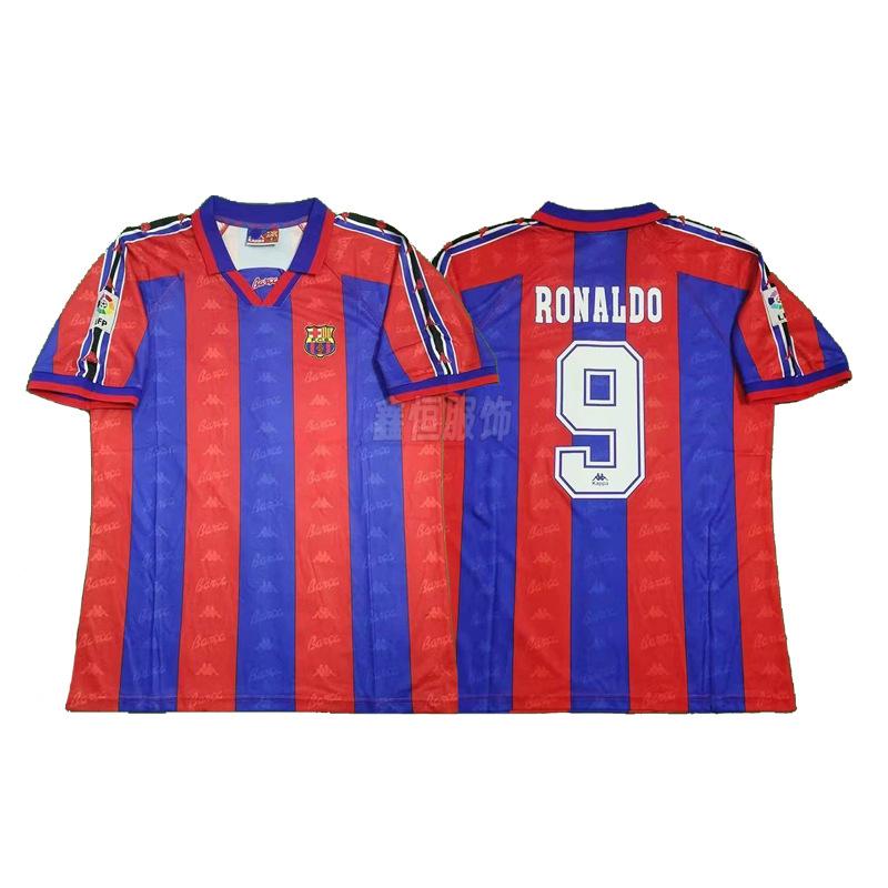 Vintage classic star print AC Barcelona Portugal Arsenal Juventus Italy Manchester United Real Madrid football jersey