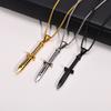 Colliers Poignards Rock Punk pour Hommes, Acier Inoxydable Imperméable Hip Hop Pendentif Stiletto Collier Bijoux Cadeau