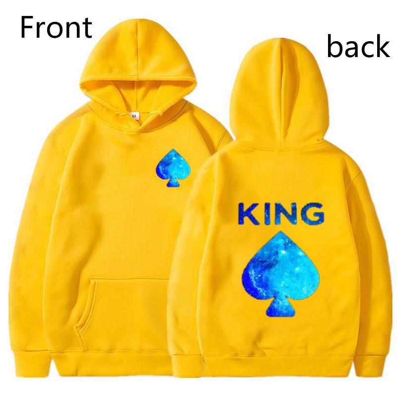 King and Queen Mikiny s potiskem pro milovníky Móda Ženy Muži Ležérní Grafika Kreativní pár Mikiny Podzim Zimní Pulovry