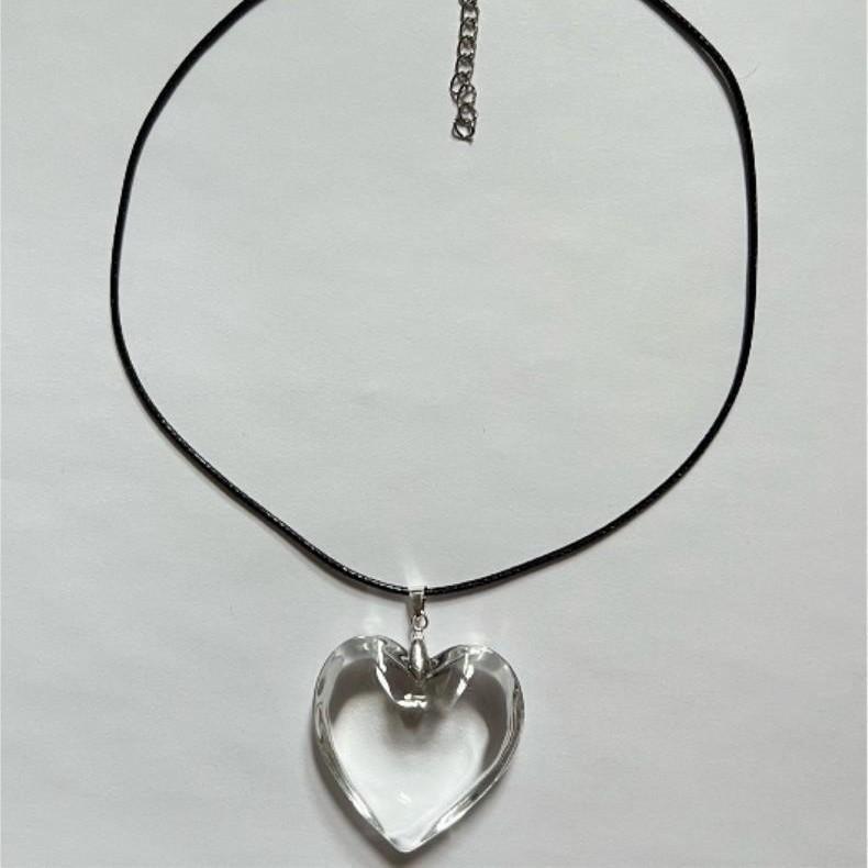 Love Heart Pendant Necklace With Crystal And Electroplated Alloy For Women