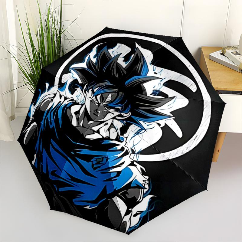 1pc Anime Super Saiyan Blue Goku Automatic Opening and Closing Umbrella - Small Umbrella Suitable for Various Occasions G006