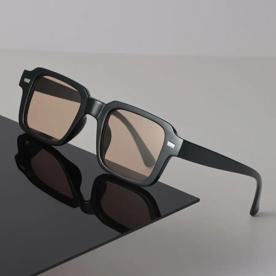 Square Sunglasses Women Men Trendy Stylish Mirror Minimalist Lens Sun Glasses Female Male Retro Personality