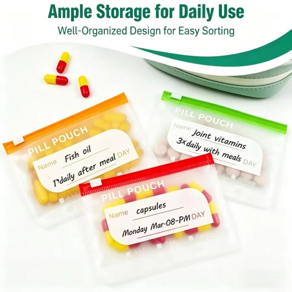 7/14PCS BPA-Free Weekly Pill Organizer Waterproof Pill Pouch Set Vitamin Storage Holder  Outdoor Use