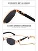 Korean Style Women's Round Frame Sunglasses with Fashion Chain
