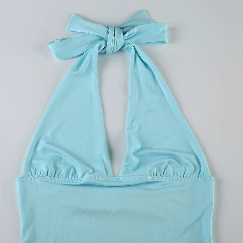 Simple Basic V-Neck Sexy Women Halter Tanks Summer All-Match Fashion Slim Fit Blouses Chic Trendy New
