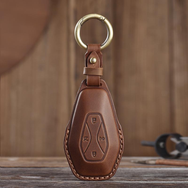 

Retro Distressed Handmade Genuine Cowhide Car Key Case for Arcfox