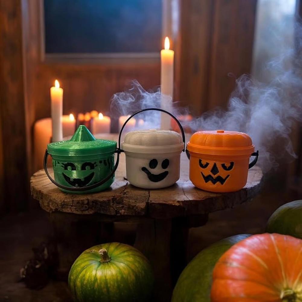 Halloween Mini Nostalgia Bucket with Handles Plastic Storage Buckets Multi-Purpose Spooky Bucket Toy Trick Or Treat Buckets