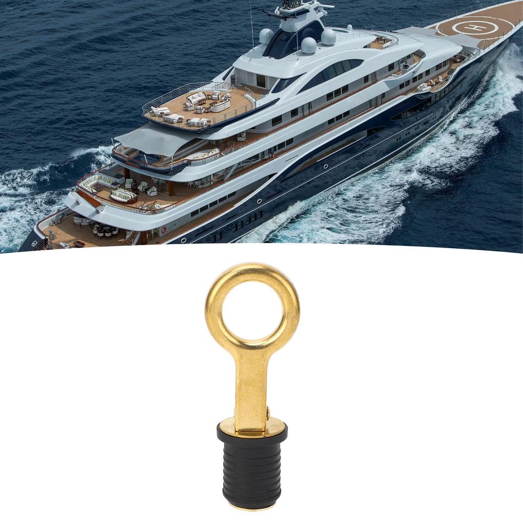 2Pcs Screw Type Compression Drain Plug Excellent Sealing Oxidation Resistant Rubber Brass Boat Drain Plug for Marine Yacht