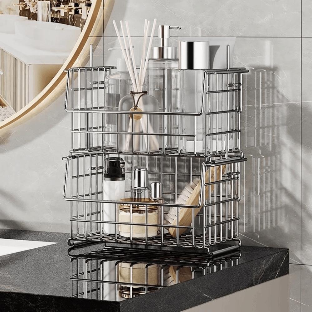 Wall Mounted Hanging Shower Basket No Drill Shower Storage Rack Toiletries Organizer for Shower