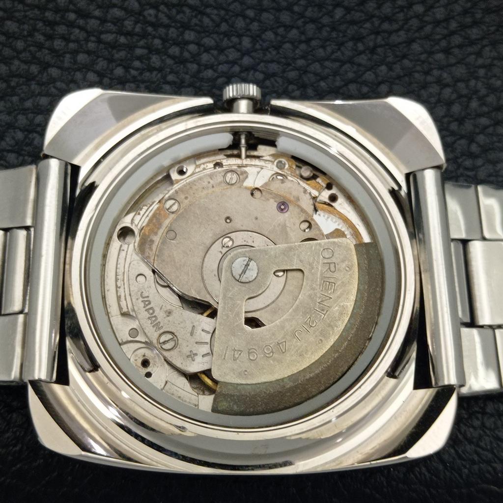 USED AUTOMATIC 46941 VINTAGE ORIENT JAPAN MENS BLACK COLOR DIAL WATCH a702207-5 R123-a702207