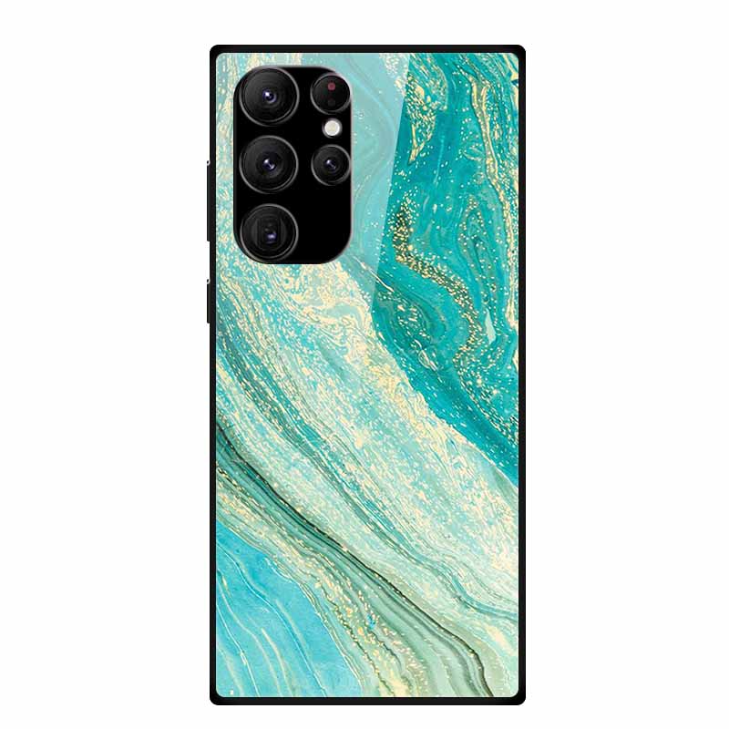 

For Samsung Galaxy S25 Ultra Cases Tempered Glass Luxury Cool Marble Phone Cases for Galaxy S25 Ultra 5G Covers Glass Hard Coque Galaxy S25 Ultra