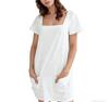 European and American women's clothing square neck short-sleeved fashion short skirt pocket casual dress