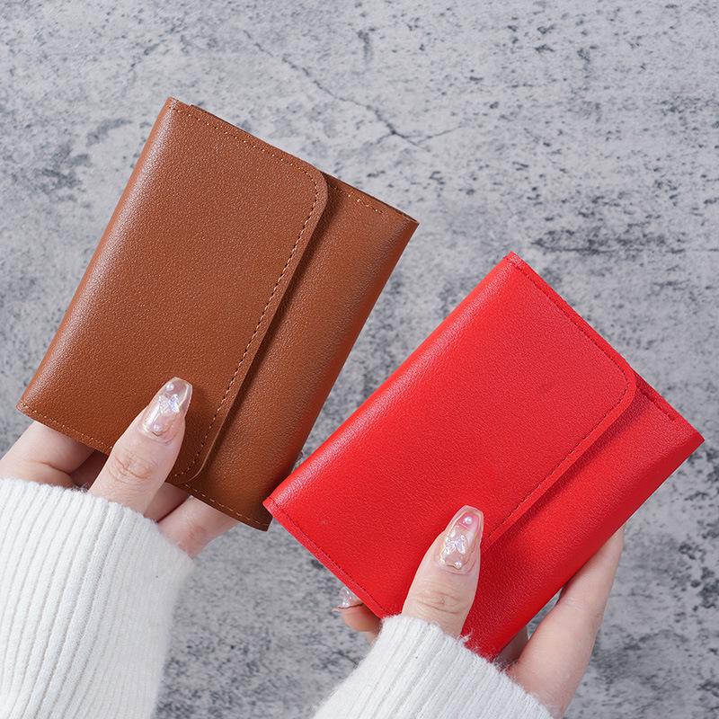 Glossy Ultra-Thin Women's Trifold Wallet with Card Holder and Ticket Clip