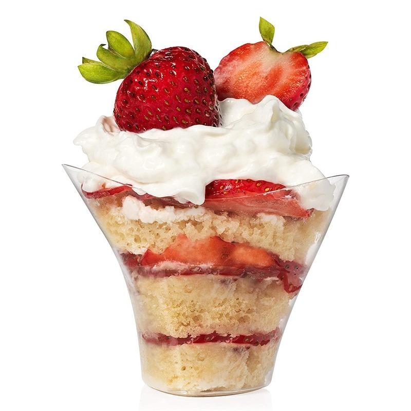 50PCS Reusable Appetizer Cups 135ml Plastic Dessert Cups Yogurt Mousses Pudding Container Tableware Party Festival Decor