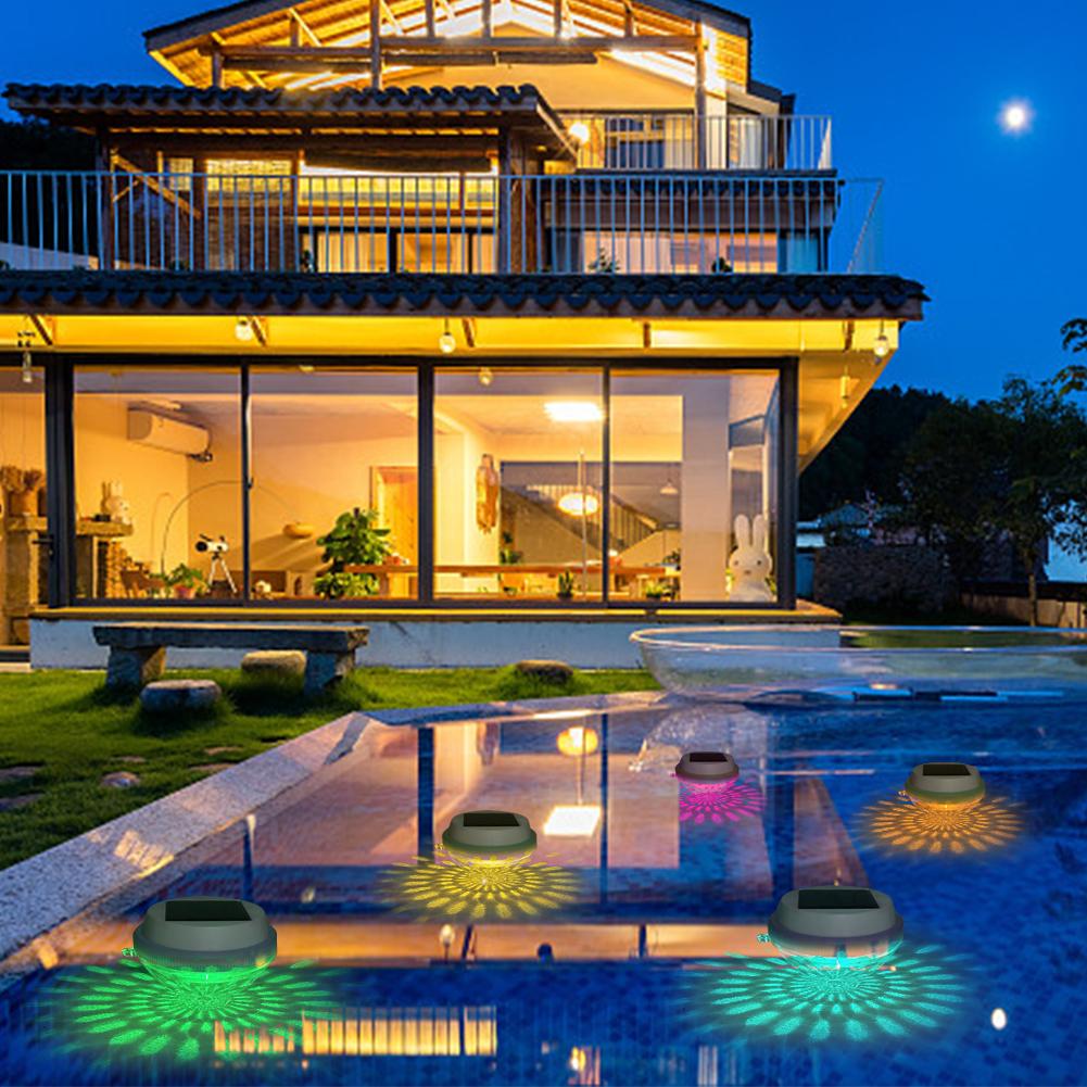 Solar Powered Floating Lights RGB Color Changing Rechargeable Pool Lights That Float for Pools Christmas Decoration Party