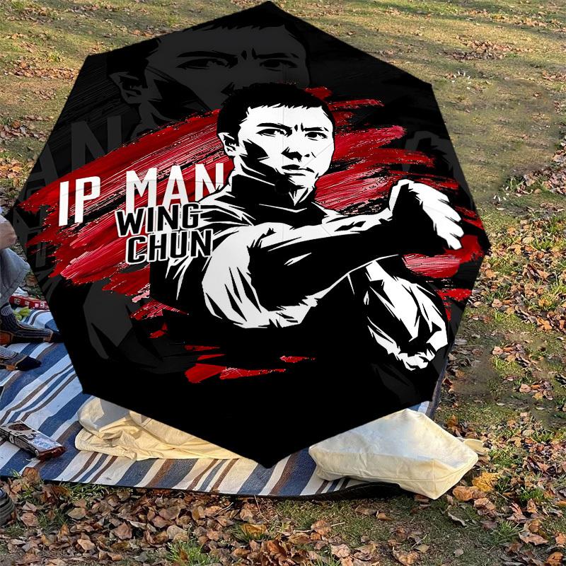 1 Stück IP MAN WING CHUN Regenschirm - 8 Speichen verstärkt, Automatisches Öffnen, Leicht & Langlebig, Niedliches Modeaccessoire für den Außenbereich, Strand oder Freizeit, Strand