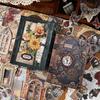 200 pcs Vintage material paper+Stickers Hybrid set Vintage Creativity Scrapbooking Collage material Craft Supplies