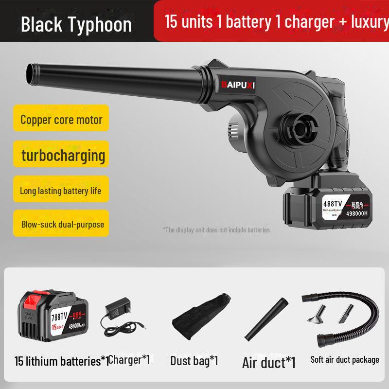 High-Power Rechargeable Lithium Hair Dryer & Industrial Dust Blower