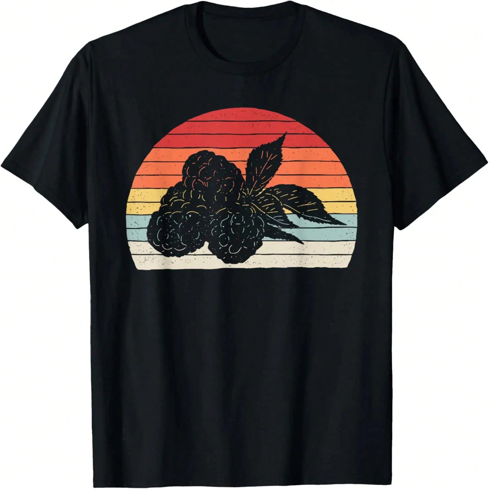 Vintage Retro Blackberries Fruit T-Shirt S разноцветный
