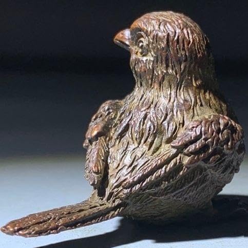 [Nekogamiyama] Prespapier Vrăbioară, Ornament Artizanal din Cupru, Decor Retro Vintage