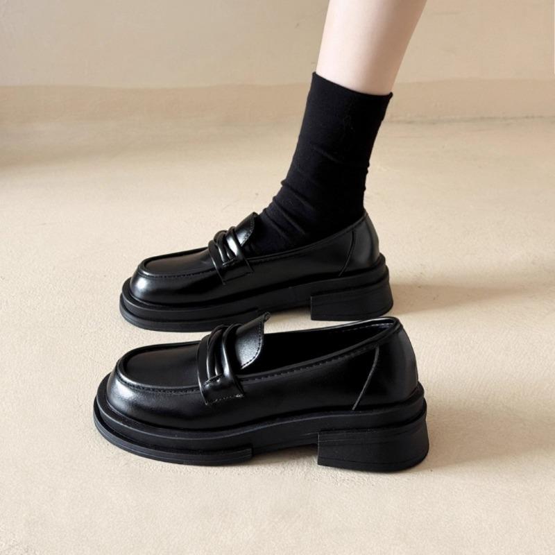 The First Layer of Cowhide Women's Autumn New Genuine Leather Women's Shoes, Small Leather Shoes, One-pedal Single Shoes