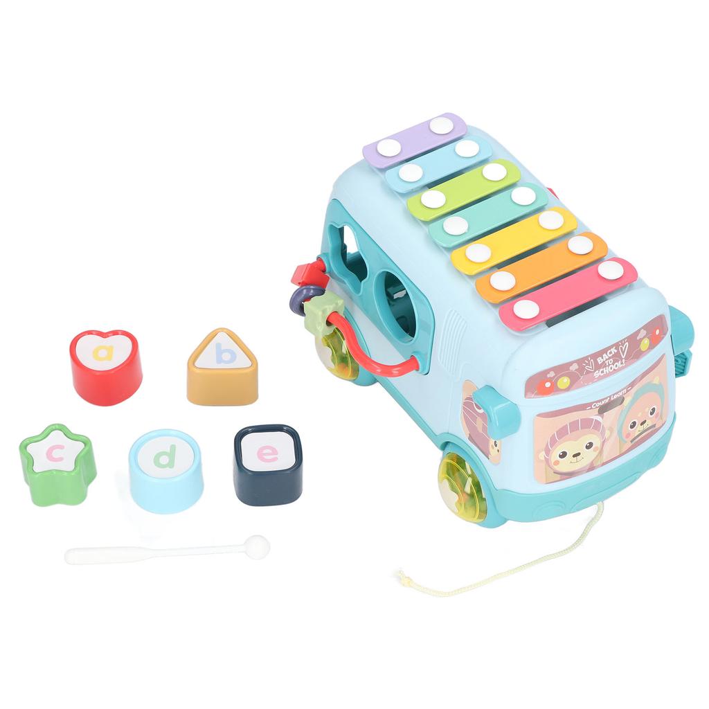 Blocks Musical Bus Alphabet Multifunction Learning Toy Pattern Matching Mini Bead Music Bus