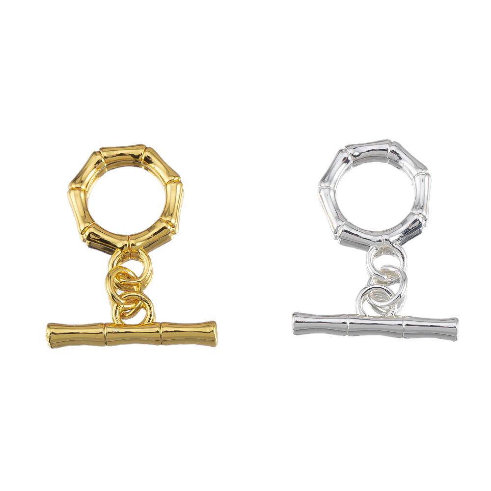18K Gold Plated Copper Toggle Clasps Bamboo Knot Brass Metal Clasps Bracelets OT Clasp Jewelry Making Supplies DIY Accessories
