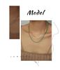 European & American Titanium Steel Geometric Turquoise Double-Layer Clavicle Chain Necklace for Women - Fashionable & Versatile Design