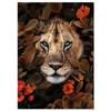 Flower Jungle Animal Lion Tiger Leopard Deer Abstract Wall Art Poster Grand Styel Canvas Painting Decoration Living Room Decor