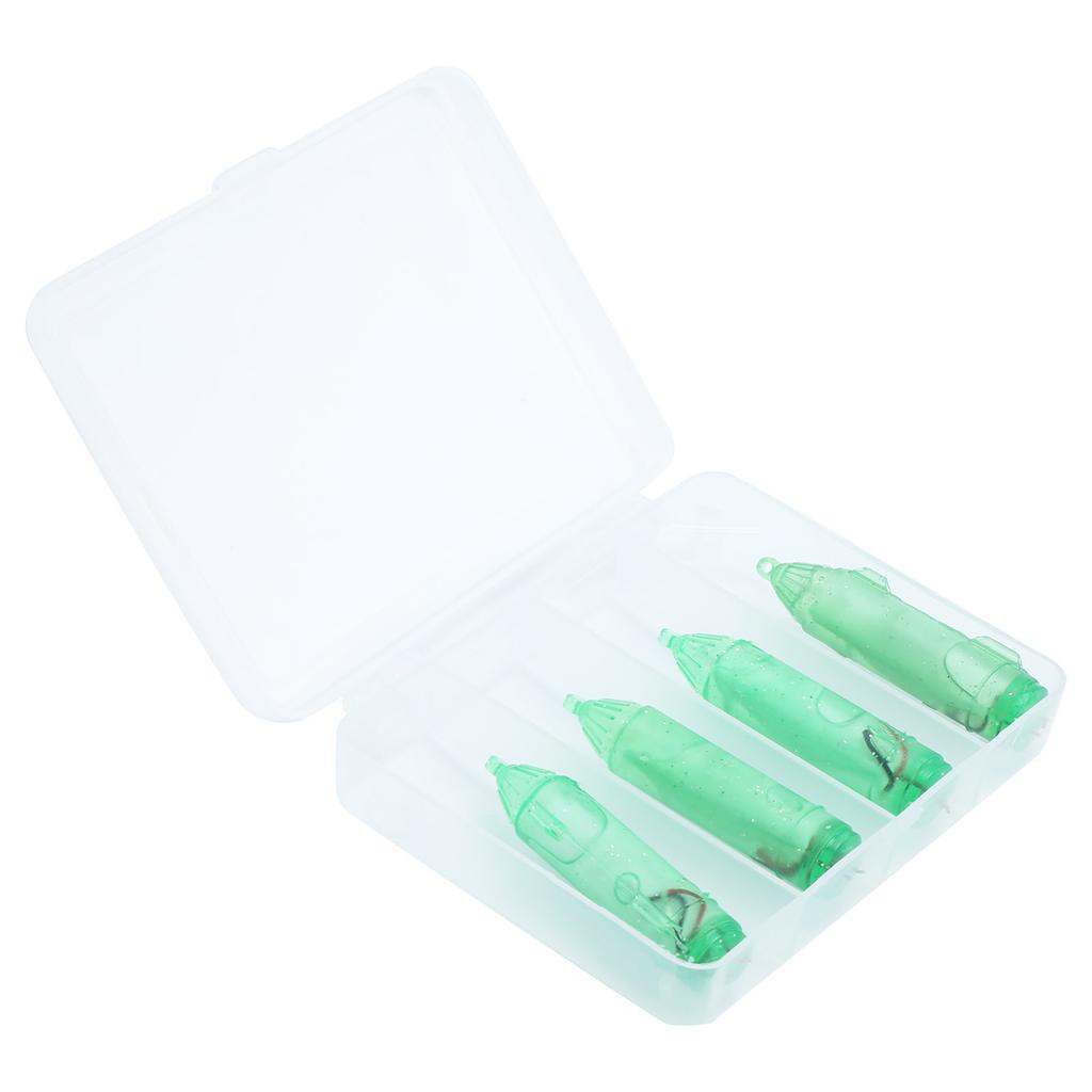 4 Stück Angeln LED Köderlicht Unterwasser Köderlampe Wasserdicht Köderlicht Grün mit Box