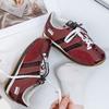 Retro Round Head Leather Lace-up German Training Shoes for Women's 2025 Spring New Color Matching Super Soft Flat-soled Forrest Gump Shoes for Women
